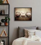 Sylvie Three Vintage Baseballs Framed Canvas by Shawn St. Peter