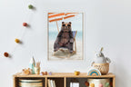 Sylvie Beaded Beach Chair Bear Framed Canvas by Amy Peterson