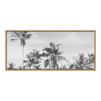 Sylvie Coastal Coconut Palm Tree Beach BW Framed Canvas by The Creative Bunch Studio