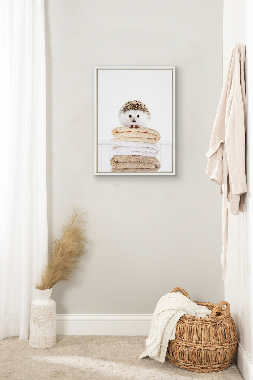 Sylvie Fold Hedgehog 1 Framed Canvas by Amy Peterson Art Studio