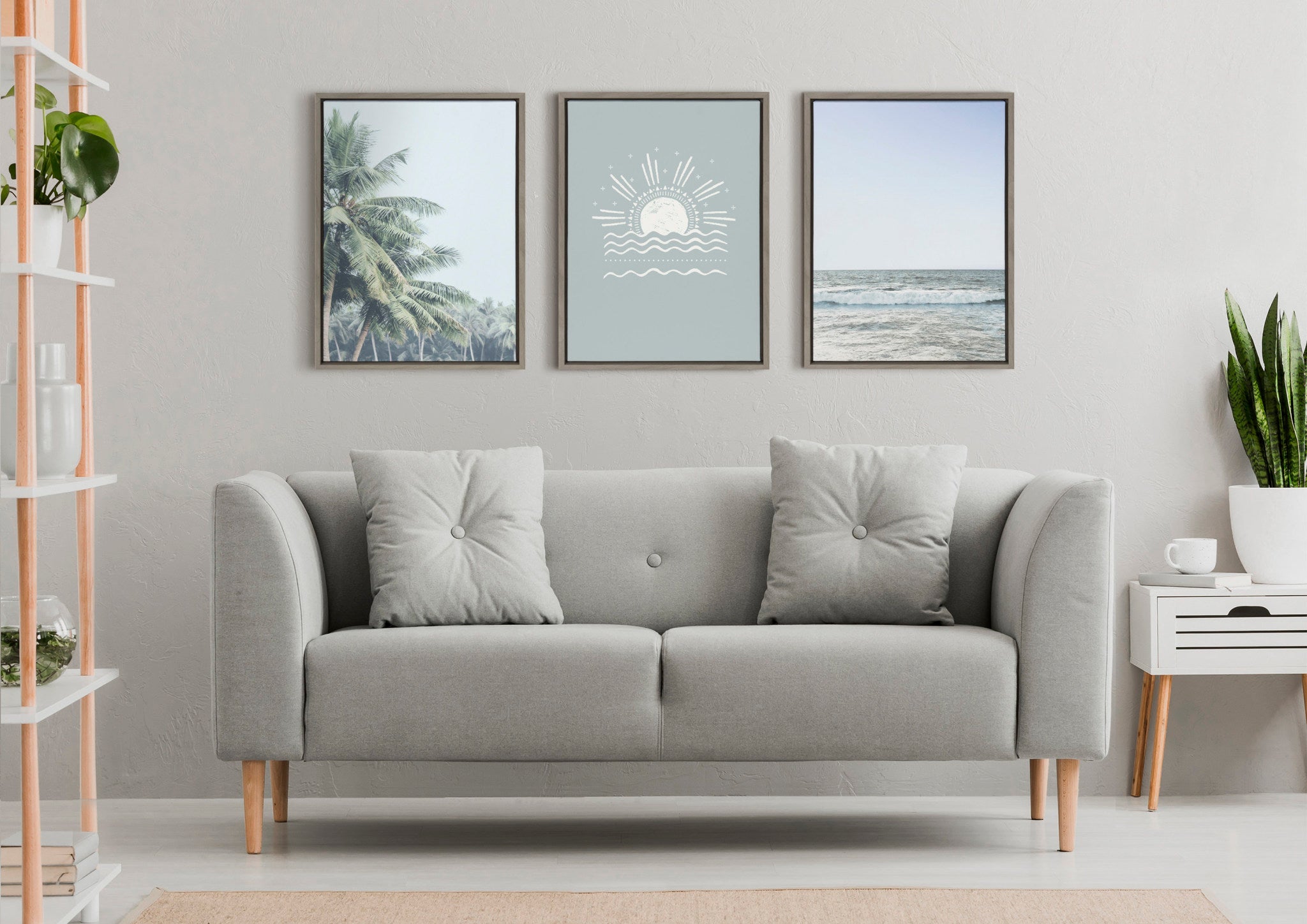 Sylvie Sun Beach Tropical Surf Framed Canvas by The Creative Bunch Studio