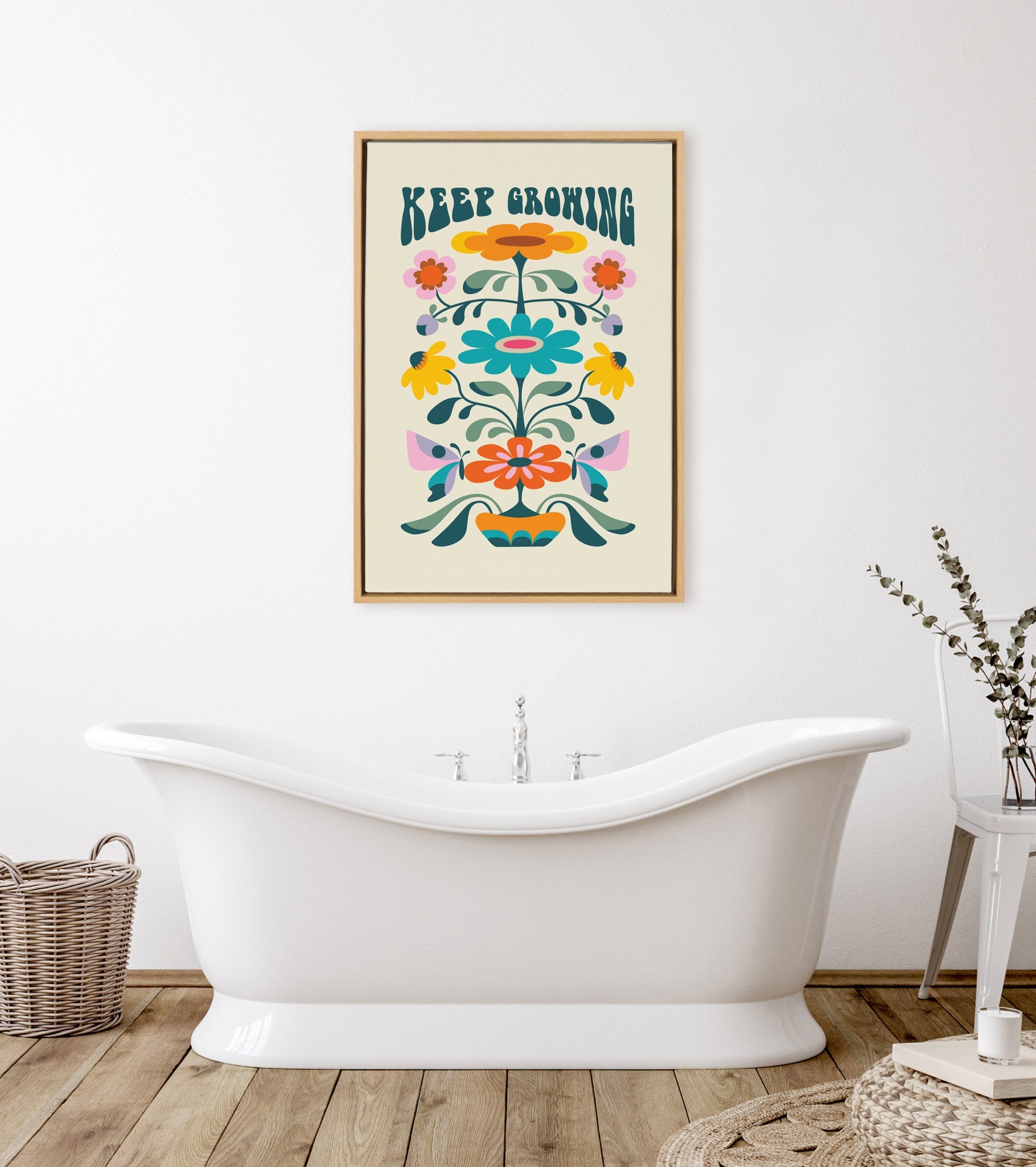Sylvie Keep Growing Framed Canvas by Rachel Lee of My Dream Wall