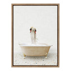 Sylvie Swans Hugging in Terrazzo Bath Framed Canvas by Amy Peterson Art Studio