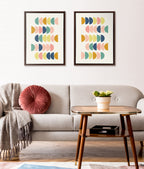 Sylvie Simple Shapes in Soft Colors Framed Canvas by Apricot and Birch