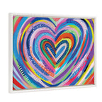 Sylvie Beaded EV Heart Burst 1 Framed Canvas by EttaVee