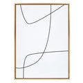 Sylvie Modern Line Abstract 3 BW Framed Canvas by The Creative Bunch Studio