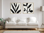 Sylvie Modern Botanical Neutral Abstract 2 Framed Canvas by The Creative Bunch Studio