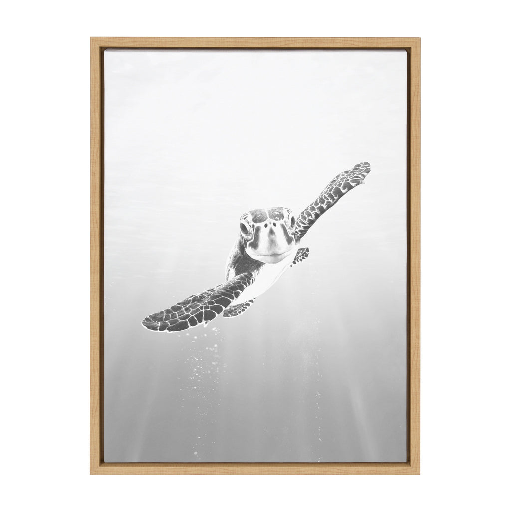 Sylvie Sea Turtle Framed Canvas by Simon Te of Tai Prints