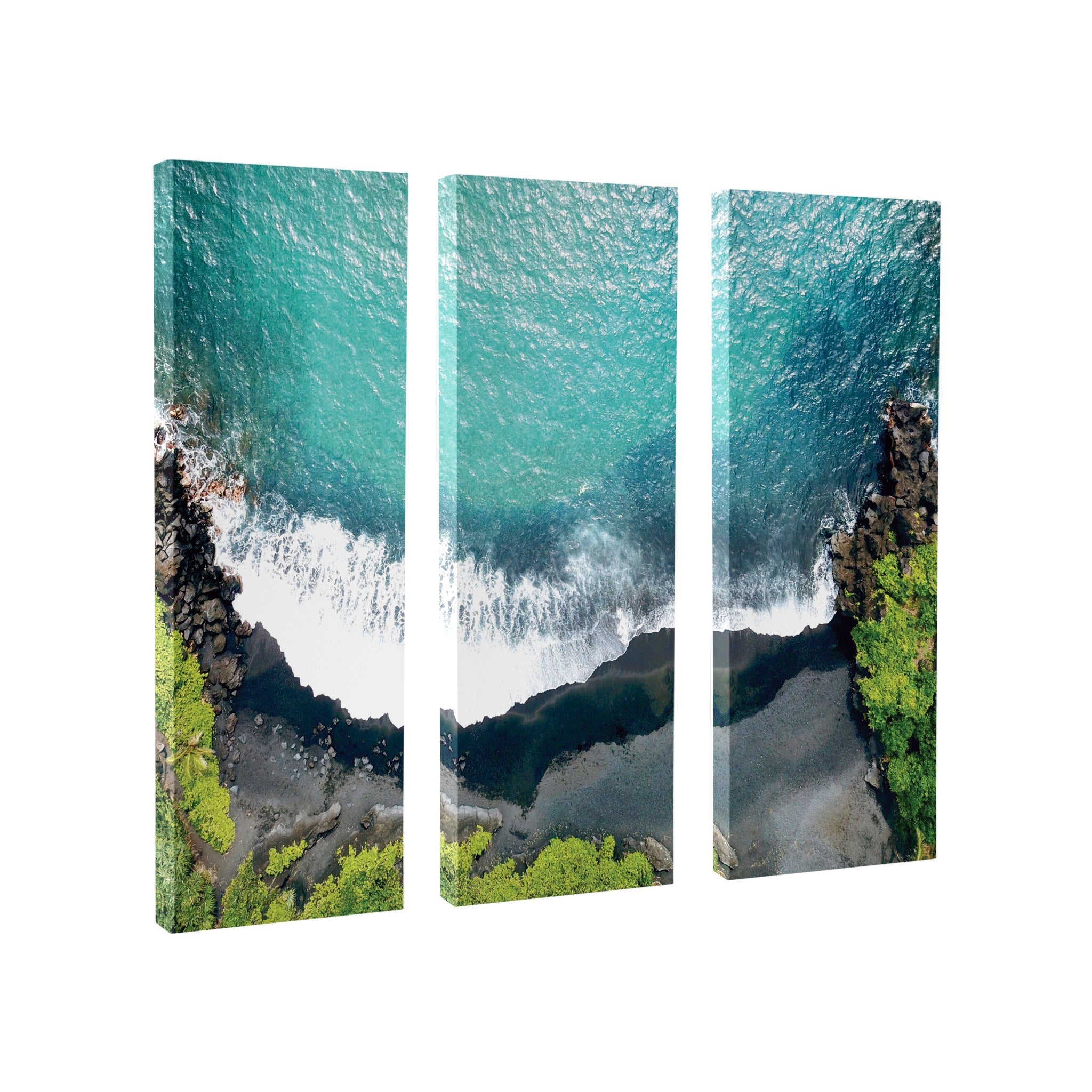 Maui Black Sands Beach Canvas by Rachel Bolgov