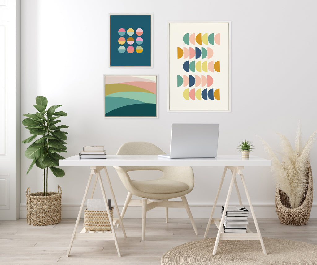 Sylvie Abstract Shapes Framed Canvas Set by Apricot and Birch