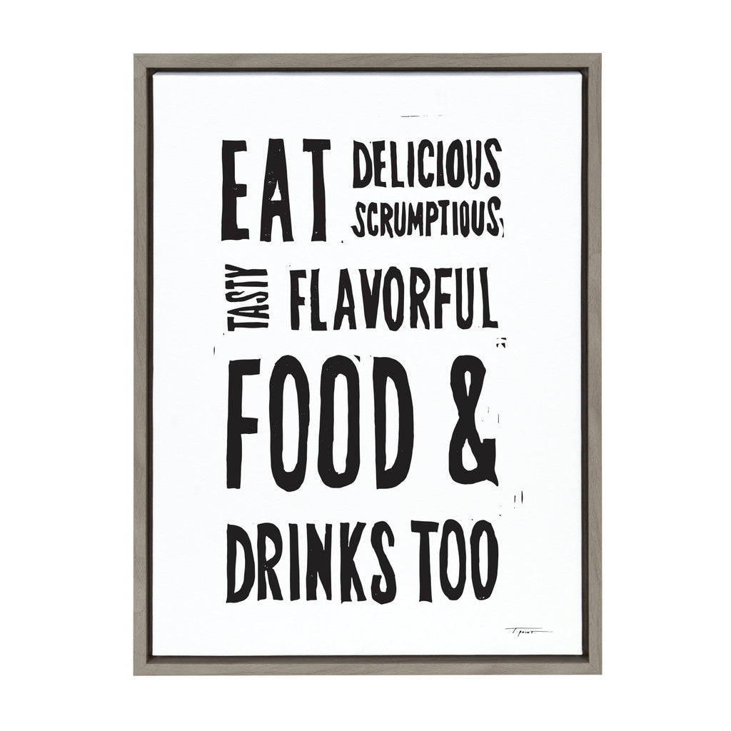 Sylvie Eat Delicious Food Framed Canvas by Statement Goods