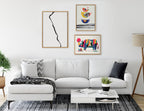 Sylvie Elevated Abstract Minimalist Mountain Landscape Framed Canvas by The Creative Bunch Studio