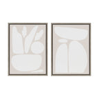 Sylvie Zen Botanical Rock Neutral Framed Canvas Set by The Creative Bunch Studio