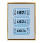 Sylvie Cheers Blue Ticket Framed Canvas by Alli Standefer