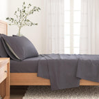Heathered Solid Cotton Blend Flannel Sheet Set - Anders Collection