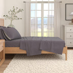 Heathered Solid Cotton Blend Flannel Sheet Set - Anders Collection