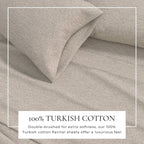 Heathered Solid Cotton Blend Flannel Sheet Set - Anders Collection