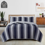Everette Collection Ombre Striped Quilt Set