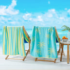 2 Pack 100% Cotton Jacquard Beach Towels - Playa Collection