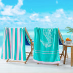 2 Pack 100% Cotton Jacquard Beach Towels - Playa Collection