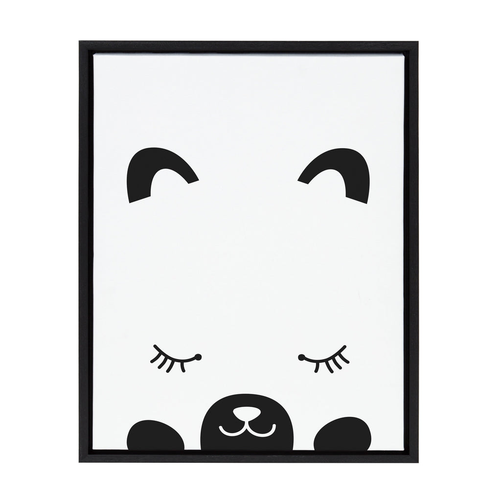 Sylvie Modern Baby Bear Framed Canvas by Rachel Lee of My Dream Wall