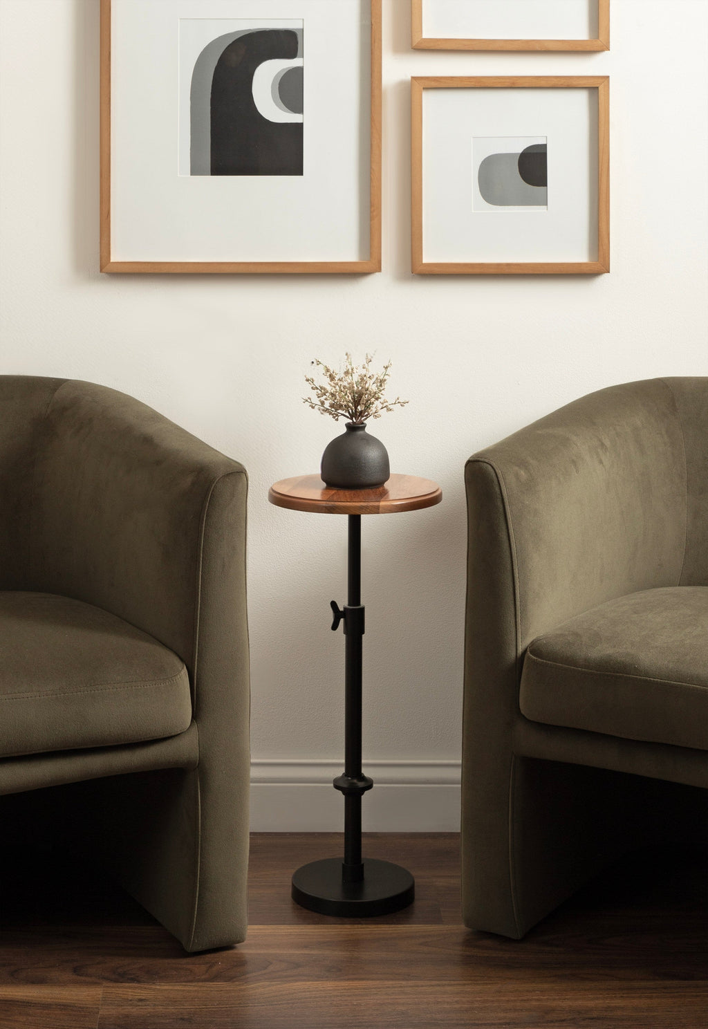 Engles Adjustable Wood Table and Plant Stand