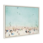 Sylvie Turquoise Beach from Above Framed Canvas by Amy Peterson Art Studio