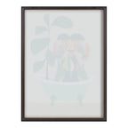 Blake Mid Century Modern Lion in Bathtub Framed Printed Glass by Rachel Lee of My Dream Wall