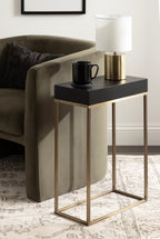 Karlsen Wood and Metal Slim Side Table
