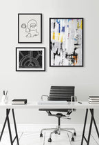 Sylvie NC Street Art 2, Inner Battle, and Abstract Sunset Framed Canvas