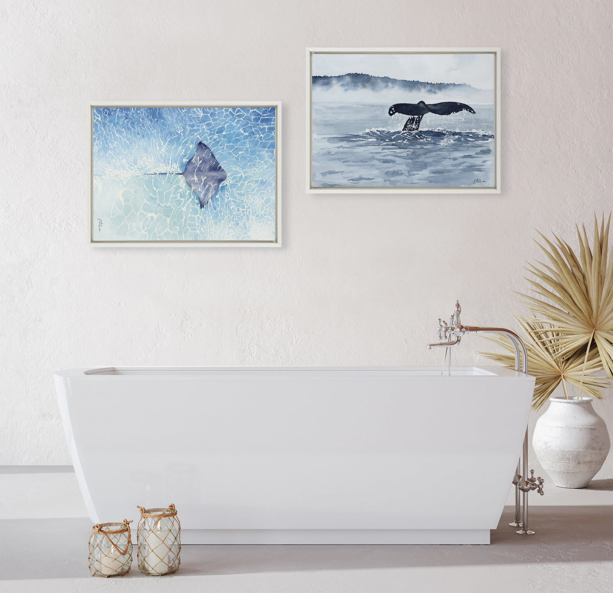 Sylvie Whale Watching Framed Canvas by Julie Maida