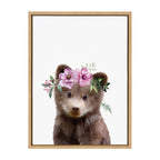 Sylvie Flower Crown Bear Framed Canvas by Amy Peterson Art Studio