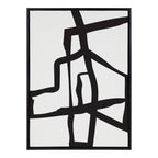 Sylvie Bold Sophisticated Abstract Black Stroke Framed Canvas by The Creative Bunch Studio