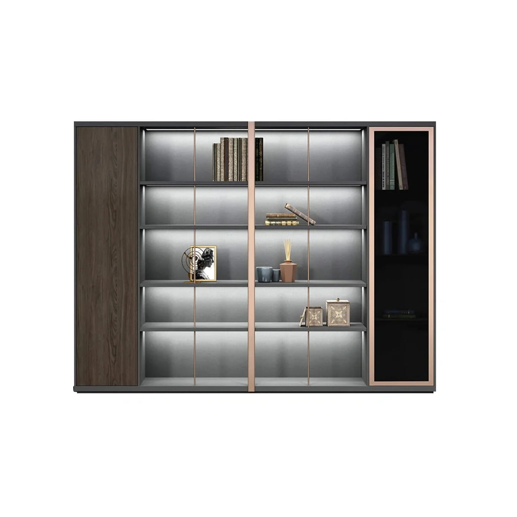Keats · Office Library Shelves w/ Lighting, Suit Closet & Storage