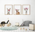 Sylvie Flower Crown Alpaca Framed Canvas by Amy Peterson Art Studio