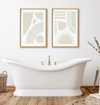 Sylvie Burst Neutral Framed Canvas by Statement Goods