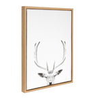 Sylvie Deer Portrait Framed Canvas by Simon Te Tai