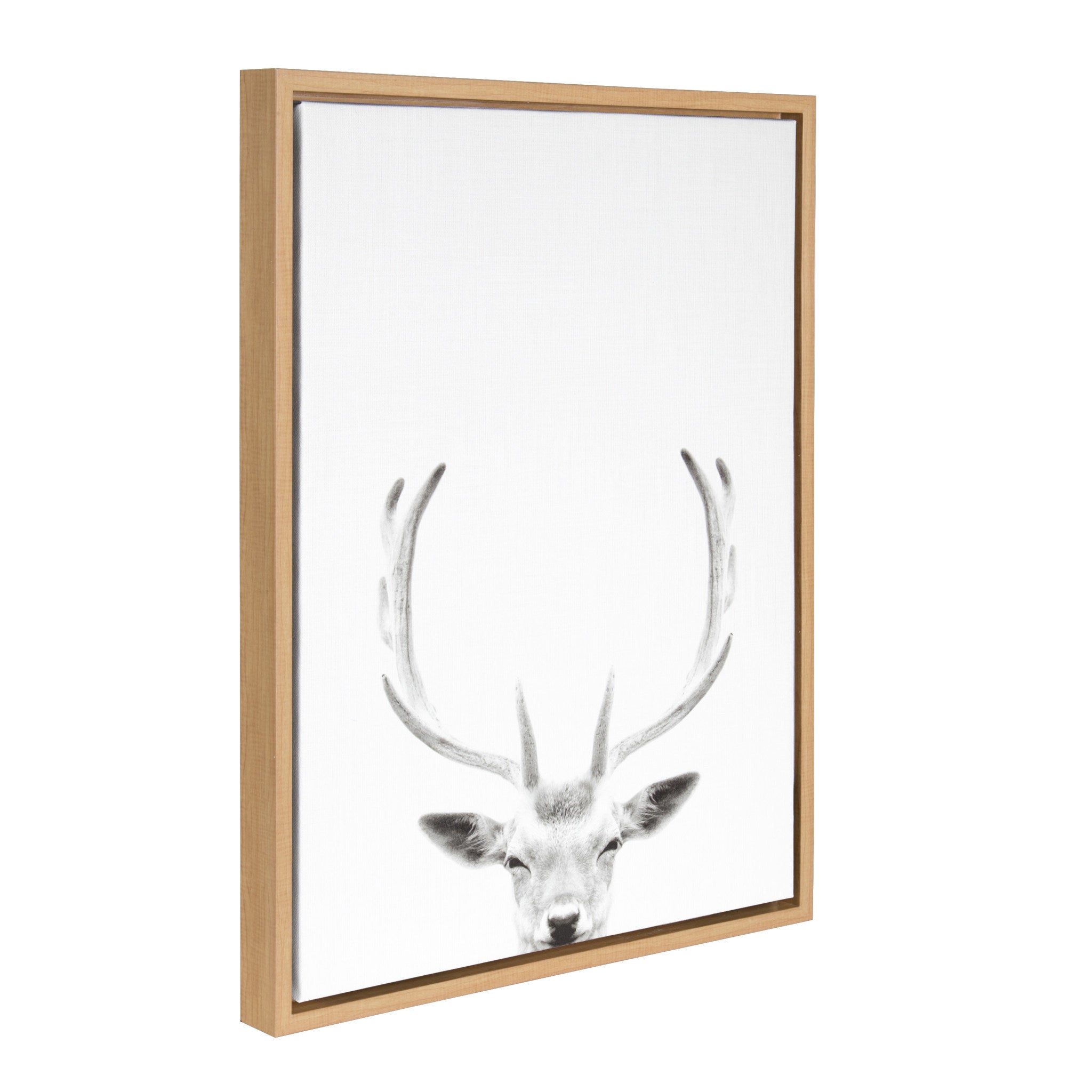 Sylvie Deer Portrait Framed Canvas by Simon Te Tai