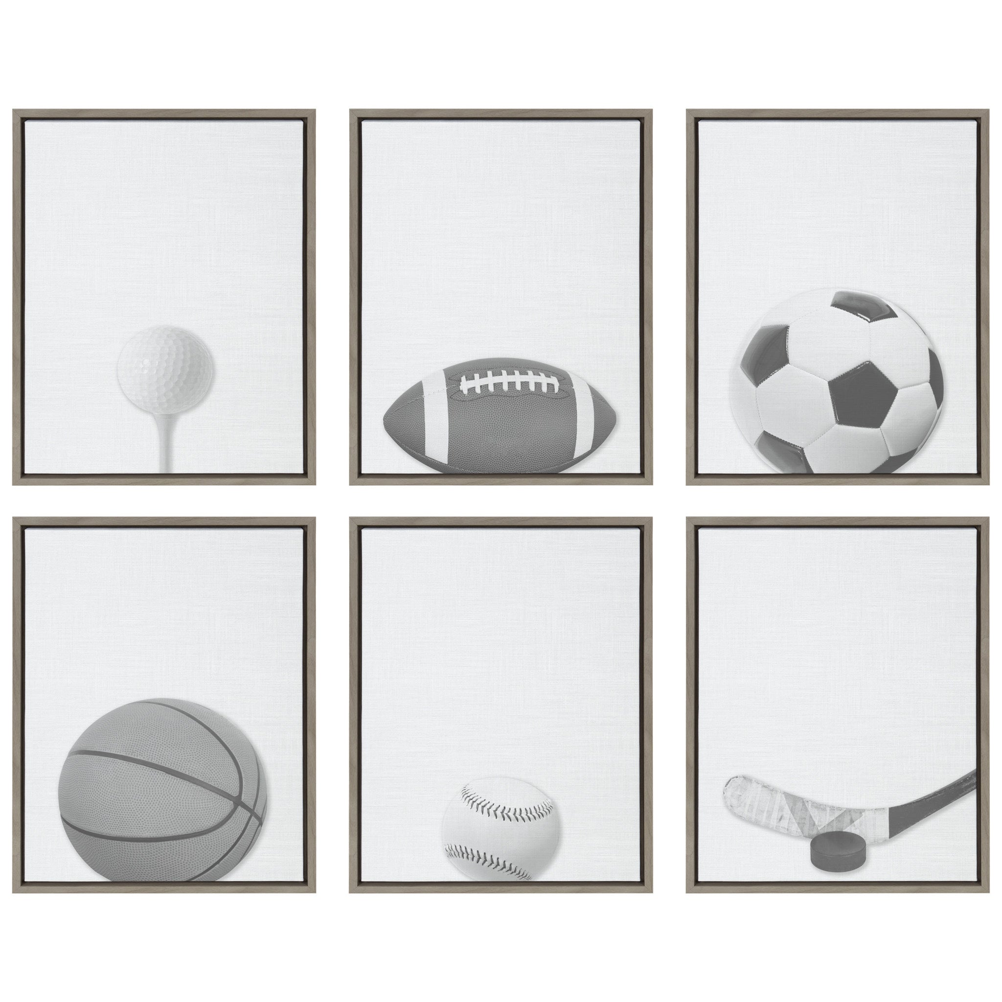 Sylvie Football Portrait Framed Canvas, Gray 18x24