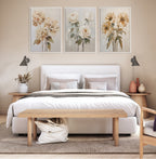 Sylvie Beaded Soft White Roses Framed Canvas by The Creative Bunch Studio