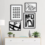Sylvie Modern Abstract Framed Canvas Set
