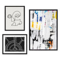 Sylvie NC Street Art 2, Inner Battle, and Abstract Sunset Framed Canvas