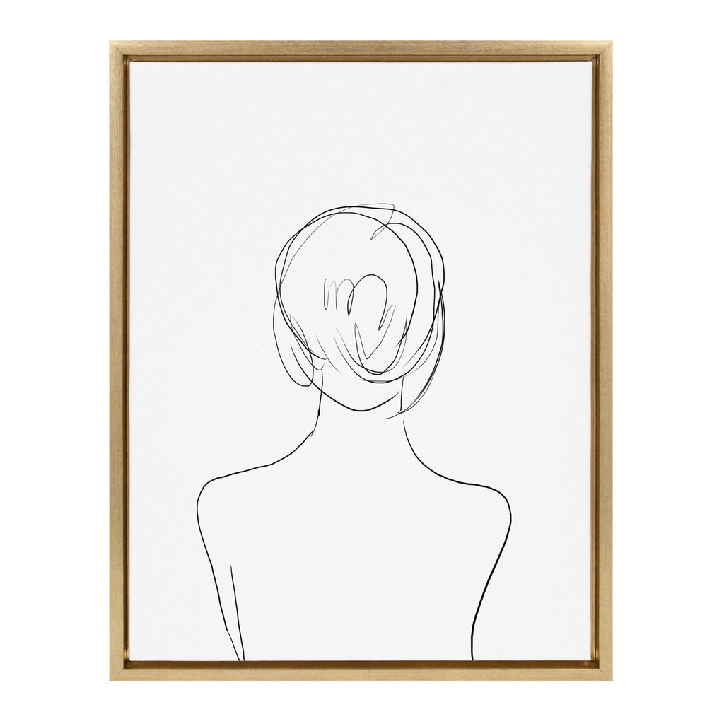 Sylvie Minimalist Woman Framed Canvas by Teju Reval of SnazzyHues