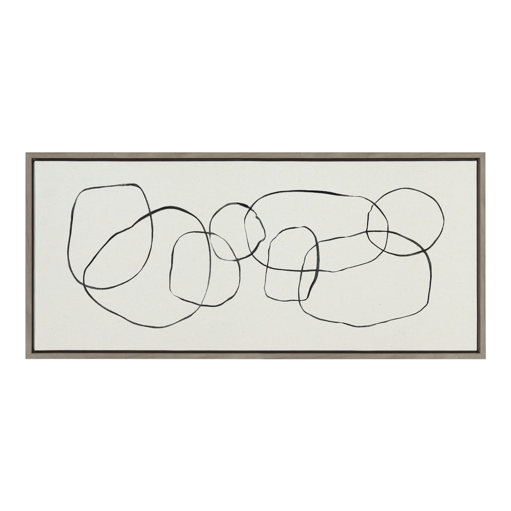Sylvie Dancing Circles Framed Canvas by Teju Reval of SnazzyHues