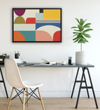 Sylvie Mid Century Modern Pattern Framed Canvas by Rachel Lee of My Dream Wall