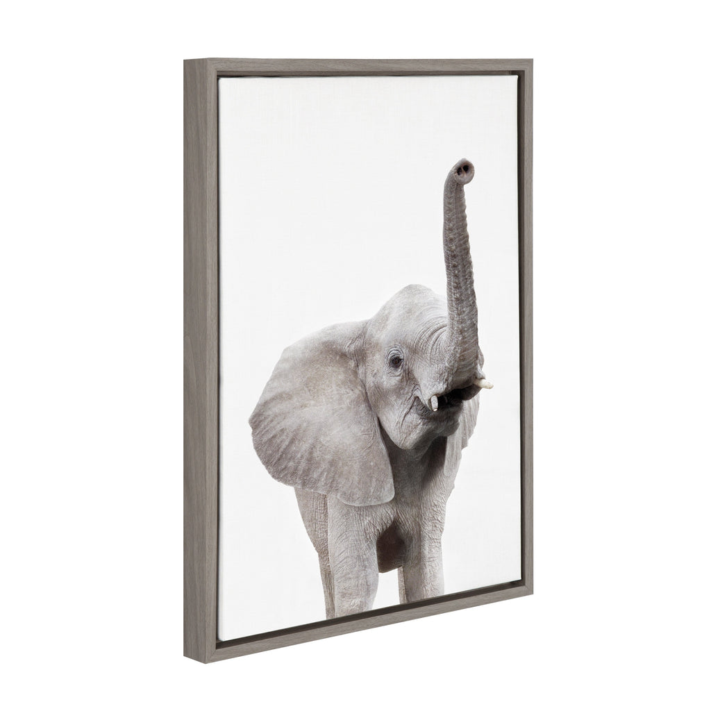 Sylvie Young Elephant Framed Canvas by Amy Peterson