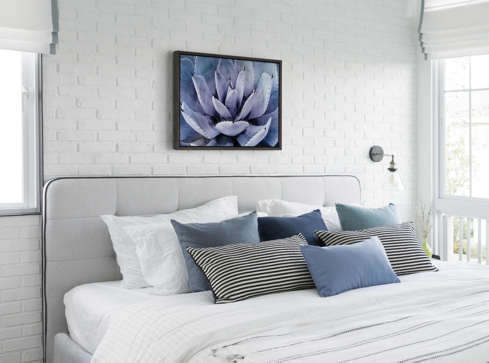 Sylvie Violet Cactus Framed Canvas by Amy Peterson
