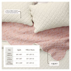 Floral Print & Scallopeded Edge Cotton Quilt Set - Sandie Collection