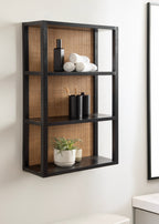 Ori Rattan/Wood Wall Shelf