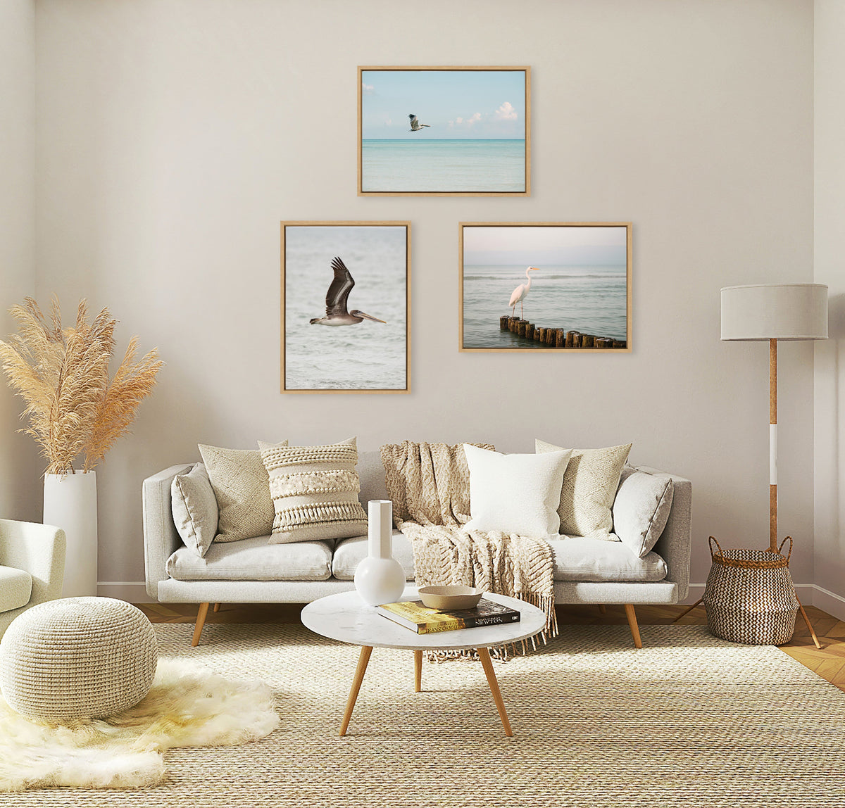 Sylvie Great White Heron Isla Holbox Framed Canvas by Crystal Lynn Collins